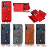 For OPPO Realme 5/5 Pro Mobile Phone Shell Buckle Closure Wallet Design Overall Protective Smartphone Cover  gray