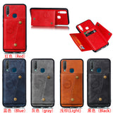 For VIVO Y17 Shockproof Double Buckle Wallet Case Cell Phone Case PU Leather Flip Stand Phone Cover With Card Slots red
