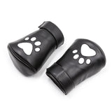 PU Leather Puppy Play Soft Padded Pup Puppy Mitts BDSM Bondage Dog Paw Print Paws Glove As shown