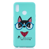 For OPPO Realme 3 Cartoon Lovely Coloured Painted Soft TPU Back Cover Non-slip Shockproof Full Protective Case with Lanyard