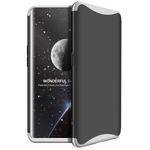 For OPPO Find X Ultra Slim PC Back Cover Non-slip Shockproof 360 Degree Full Protective Case silver black silver