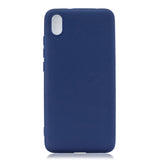 For Redmi 7A Lovely Candy Color Matte TPU Anti-scratch Non-slip Protective Cover Back Case Navy