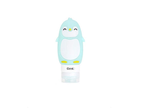 Cute Cartoon Penguin Portable Silicone Travel Bottles Travel Containers for Shampoo Conditioner Liquid Lotion green