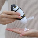 Cute Cartoon Penguin Portable Silicone Travel Bottles Travel Containers for Shampoo Conditioner Liquid Lotion green