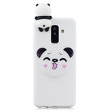 For Samsung A6 plus 2018 3D Cartoon Lovely Coloured Painted Soft TPU Back Cover Non-slip Shockproof Full Protective Case Small pink pig