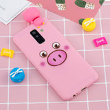 For Samsung A6 plus 2018 3D Cartoon Lovely Coloured Painted Soft TPU Back Cover Non-slip Shockproof Full Protective Case Small pink pig