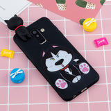 For Samsung A6 plus 2018 3D Cartoon Lovely Coloured Painted Soft TPU Back Cover Non-slip Shockproof Full Protective Case cute husky