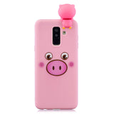 For Samsung A6 plus 2018 3D Cartoon Lovely Coloured Painted Soft TPU Back Cover Non-slip Shockproof Full Protective Case Small pink pig