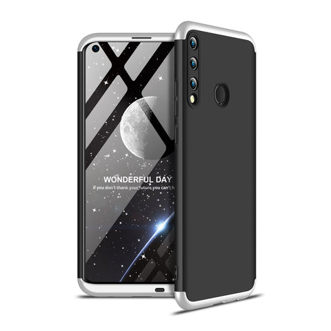 For HUAWEI P40 Lite E Mobile Phone Cover 360 Degree Full Protection Phone Case Silver black silver