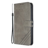 For OPPO F11/F11 Pro Case Soft Leather Cover with Denim Texture Precise Cutouts Wallet Design Buckle Closure Smartphone Shell  gray