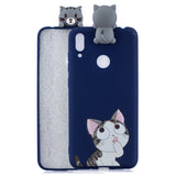For Huawei Y6 2019 3D Cartoon Lovely Coloured Painted Soft TPU Back Cover Non-slip Shockproof Full Protective Case Music unicorn