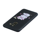 For Samsung A6 plus 2018 Cute Coloured Painted TPU Anti-scratch Non-slip Protective Cover Back Case with Lanyard white