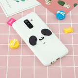 For Samsung A6 plus 2018 Cute Coloured Painted TPU Anti-scratch Non-slip Protective Cover Back Case with Lanyard white