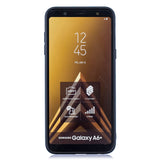 For Samsung A6 plus 2018 Cute Coloured Painted TPU Anti-scratch Non-slip Protective Cover Back Case with Lanyard black