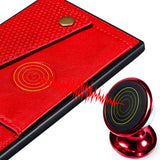 For Samsung A51 Cellphone Cover Back Case Double Buckle PU Leather with Card Slots Shell red