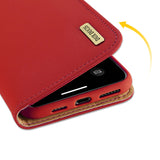 DUX DUCIS for iPhone 11 pro MAX 2019 Luxury Genuine Leather Magnetic Flip Cover Full Protective Case with Bracket Card Slot red