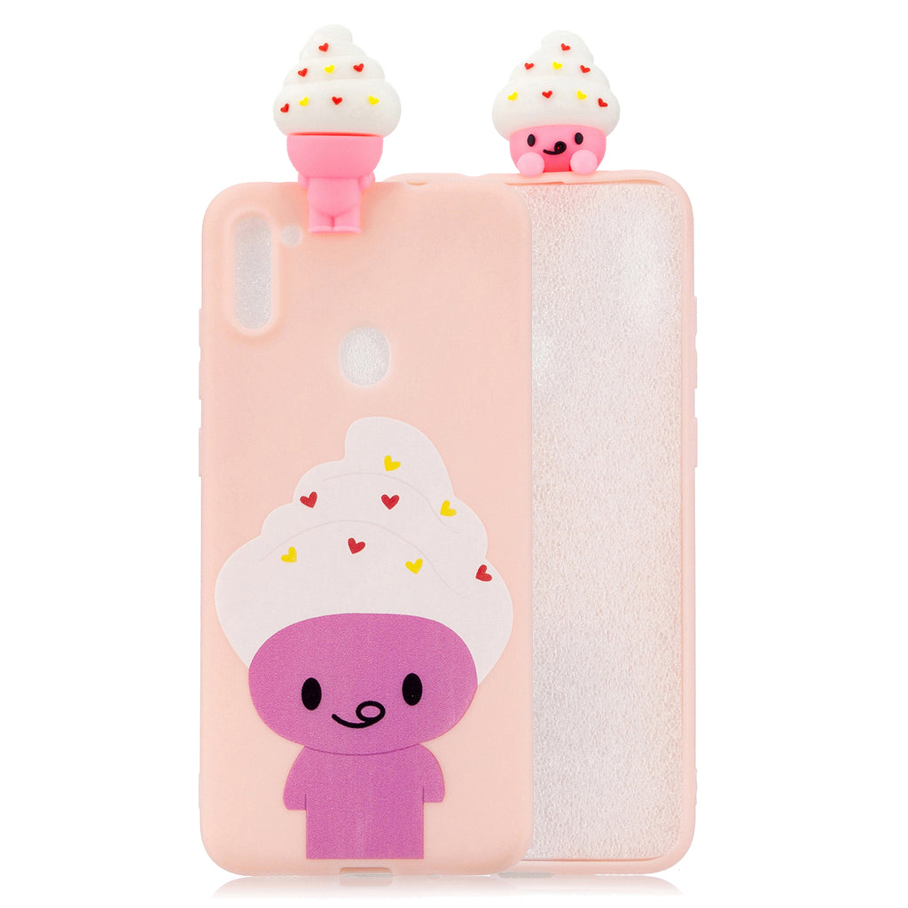 For Samsung A11 Soft TPU Back Cover 3D Cartoon Painting Mobile Phone Case Shell ice cream