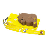 For Samsung A10S A20S TPU Full Protective Cartoon Mobile Phone Cover with Coin Purse+Hanging Lanyard 1 yellow brown bear