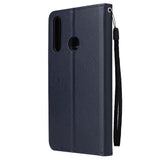 For HUAWEI PSmart 2020/Y5P/Y6P PU Leather Mobile Phone Cover with 3 Cards Slots Phone Frame blue