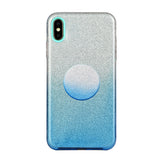 for HUAWEI Y5 2019/HONOR 8S/Y5/PSmart/honor 10 LITE Phone Case Gradient Color Glitter Powder Phone Cover with Airbag Bracket blue