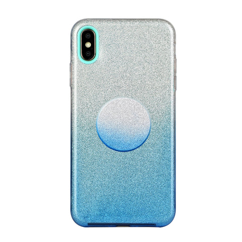 for HUAWEI Y5 2019/HONOR 8S/Y5/PSmart/honor 10 LITE Phone Case Gradient Color Glitter Powder Phone Cover with Airbag Bracket blue