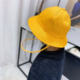 Kids Anti Droplets Yellow Children Protective Hat Cap With Face Guard Sunproof Dustproof Little yellow hat_One size
