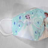 Kids Cotton Mask Dustproof Breathable Anti-Fog Cartoon Printing Protective Face Guard (Children S007) Blue