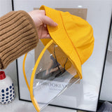 Kids Anti Droplets Yellow Children Protective Hat Cap With Face Guard Sunproof Dustproof Little yellow hat_One size