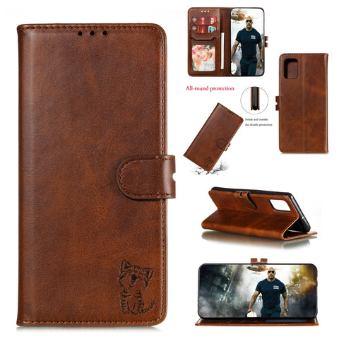 For HUAWEI P40 Pro Mobile Phone Cover PU Leather Front Buckle Smart Shell Anti-fall Phone Case 6 brown