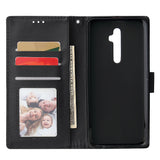 For Oppo A9 2020/Reno 2Z Cellphone Shell PU Leather Mobile Phone Cover Stand Available Anti-drop Elegant Smartphone Case Black
