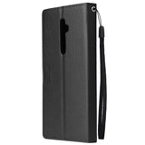 For Oppo A9 2020/Reno 2Z Cellphone Shell PU Leather Mobile Phone Cover Stand Available Anti-drop Elegant Smartphone Case Black