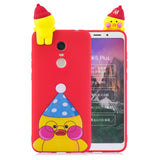 For XIAOMI Redmi 5 plus 3D Cartoon Lovely Coloured Painted Soft TPU Back Cover Non-slip Shockproof Full Protective Case Light pink
