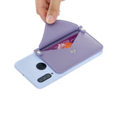 For HUAWEI P30/P30 Lite/P30 Pro Mobile Phone Cover with Pu Leather Card Holder + Hand Rope + Straddle Rope purple