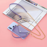 For HUAWEI P30/P30 Lite/P30 Pro Mobile Phone Cover with Pu Leather Card Holder + Hand Rope + Straddle Rope purple