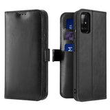 DUX DUCIS For Samsung A51/A71 Fall Resistant Mobile Phone Cover Magnetic Leather Protective Case Bracket with 3 Cards Slot black_Samsung A71