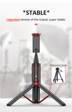Mini Portable Wireless Selfie Stick Bluetooth Tripod Lightweight 15KG for Smart Phone IOS Version Black + red