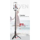 Mini Portable Wireless Selfie Stick Bluetooth Tripod Lightweight 15KG for Smart Phone IOS Version Black + red