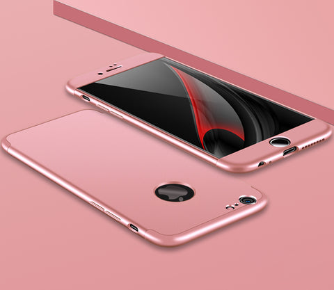 For iPhone 6/6S plus Slim 3 in 1 Hybrid Hard Case Full Body 360 Degree Protection Back Cover  Rose gold