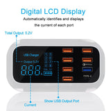 Fast Charging Station Multiple USB Charger 7 Port Desktop Charger Hub LED Display Power Adapter US Plug