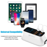 Fast Charging Station Multiple USB Charger 7 Port Desktop Charger Hub LED Display Power Adapter US Plug