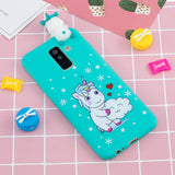 For Samsung A6 plus 2018 3D Cartoon Lovely Coloured Painted Soft TPU Back Cover Non-slip Shockproof Full Protective Case Love unicorn
