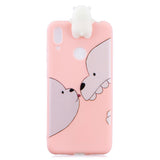 For Huawei Y6 2019 3D Cartoon Lovely Coloured Painted Soft TPU Back Cover Non-slip Shockproof Full Protective Case Big white bear