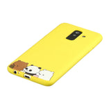 For Samsung A6 plus 2018 Cute Coloured Painted TPU Anti-scratch Non-slip Protective Cover Back Case with Lanyard yellow