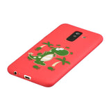 For Samsung A6 plus 2018 Cute Coloured Painted TPU Anti-scratch Non-slip Protective Cover Back Case with Lanyard red