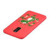 For Samsung A6 plus 2018 Cute Coloured Painted TPU Anti-scratch Non-slip Protective Cover Back Case with Lanyard red