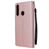 For HUAWEI PSmart 2020/Y5P/Y6P PU Leather Mobile Phone Cover with 3 Cards Slots Phone Frame Rose gold