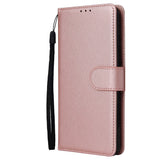 For HUAWEI PSmart 2020/Y5P/Y6P PU Leather Mobile Phone Cover with 3 Cards Slots Phone Frame Rose gold