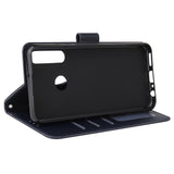 For HUAWEI PSmart 2020/Y5P/Y6P PU Leather Mobile Phone Cover with 3 Cards Slots Phone Frame blue