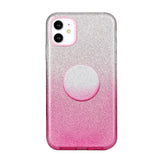 For iphone X/XS/XR/XS MAX/11/11 pro MAX Phone Case Gradient Color Glitter Powder Phone Cover with Airbag Bracket Pink
