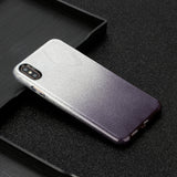 for HUAWEI Y5 2019/HONOR 8S/Y5/PSmart/honor 10 LITE Phone Case Gradient Color Glitter Powder Phone Cover with Airbag Bracket black